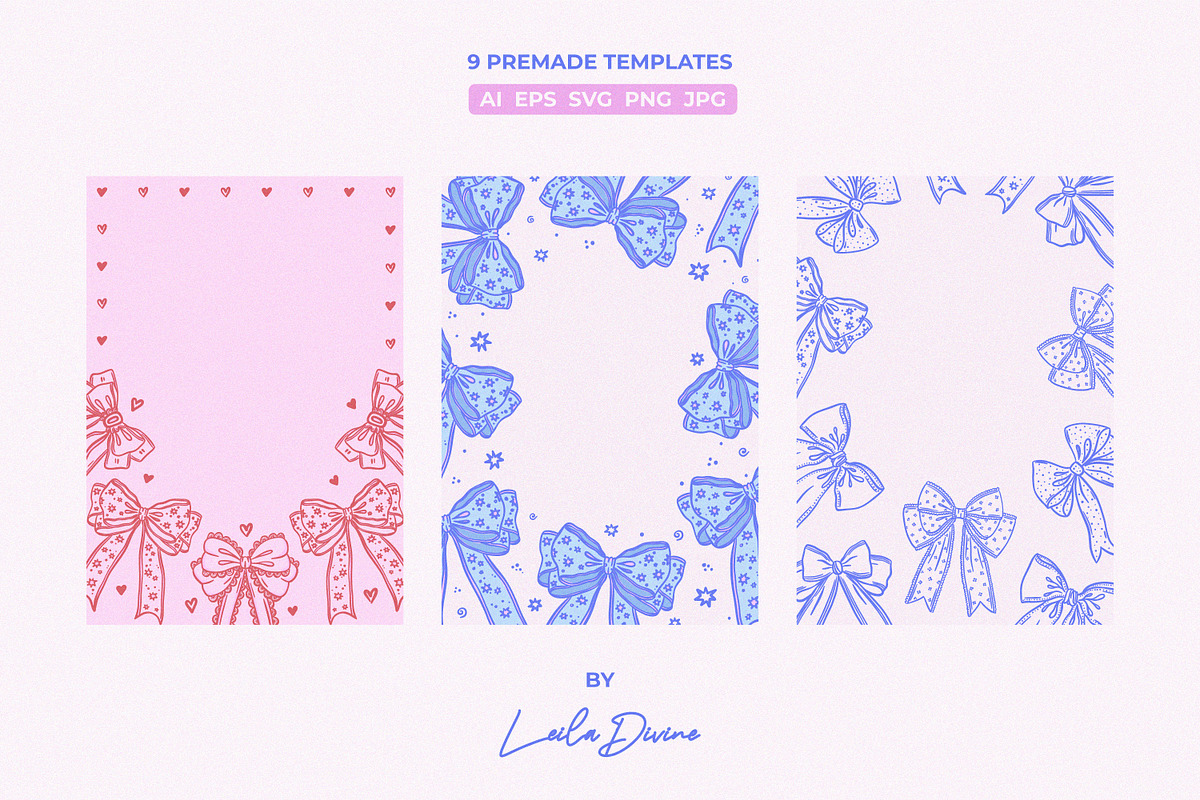 Charming Bows, Patterns & Templates, an Object Graphic by Leila Divine (Photo 15 of 20)