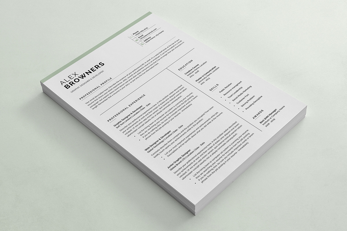 Graphic Designer Resume, a Resume Template by DesignDevisers (Photo 6 of 12)