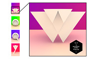 Set of 13 Geometric Letters N-Z, a Background Graphic by helloSG (Thumbnail 2 of 2)