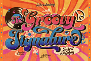 Groovy Signature - Retro Font, a Handwritten Font by Artisan Themes (Thumbnail 1 of 12)