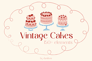 Vintage Cakes • vector collection, a Food Illustration by dariikos (Thumbnail 1 of 19)