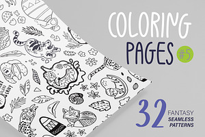 32 Seamless Coloring Patterns