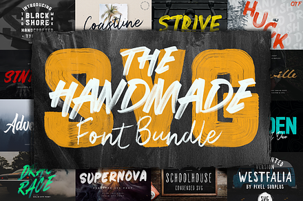 The Handmade SVG Font Bundle, a Handwritten Font by Surplus Type Co