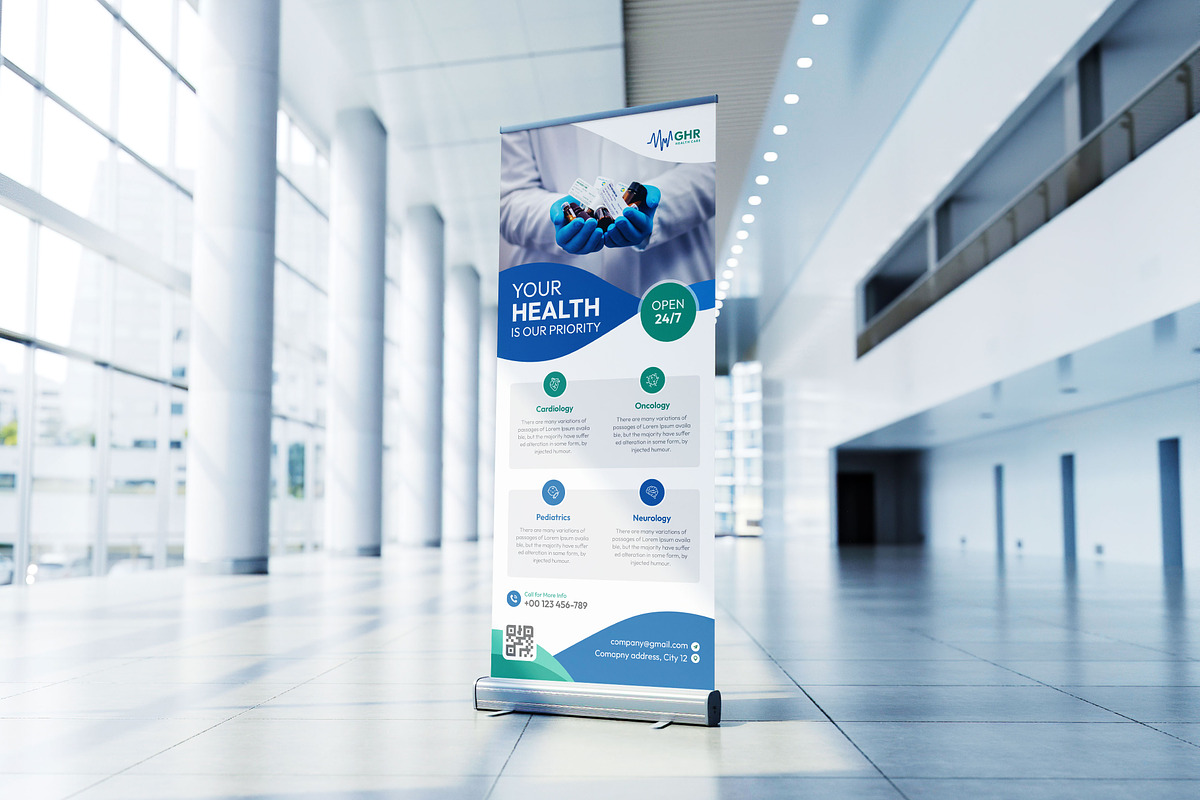 Medical Healthcare Roll Up Banner, a Print Template by VectStock (Photo 6 of 6)