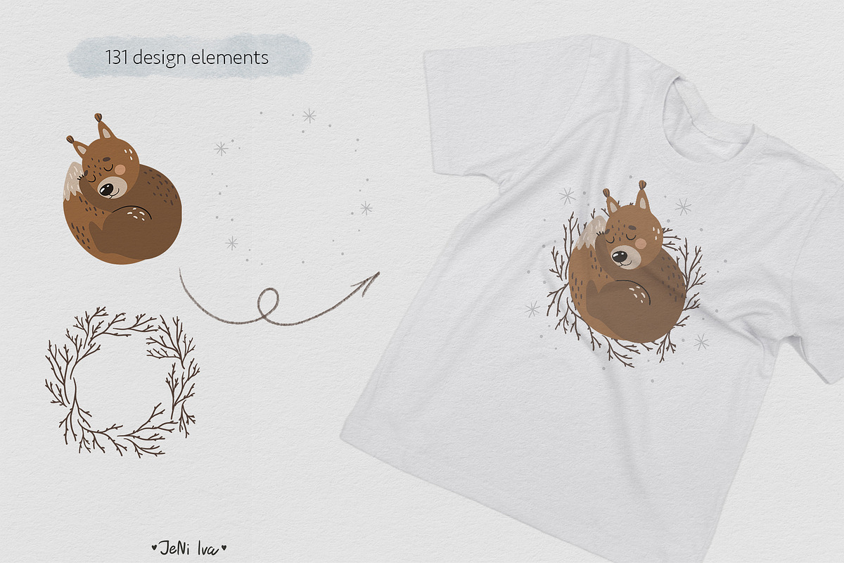 Cozy Woodland Animals Clipart, a Texture Illustration by Jenny Quince (Photo 12 of 13)