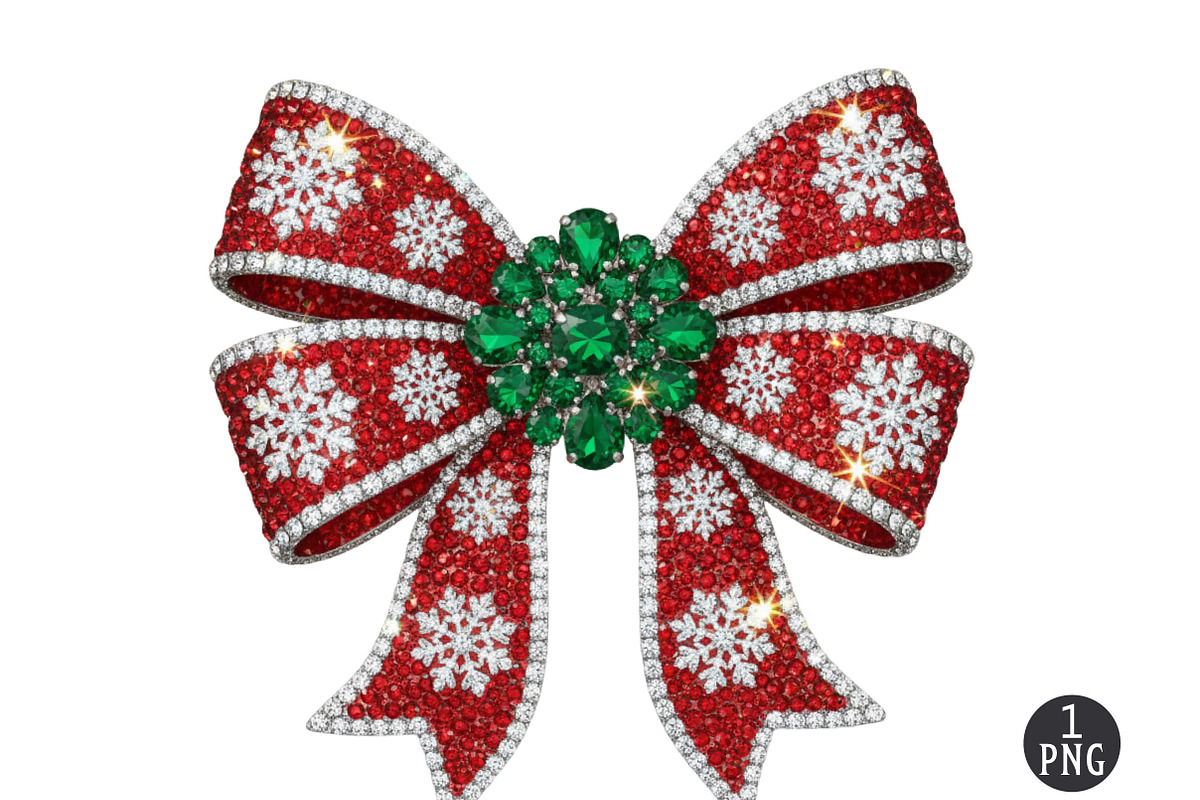 Sparkling Glitter Christmas Bow Png, an Illustration by Dream Creation (Photo 1 of 5)