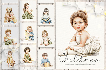 Watercolor children