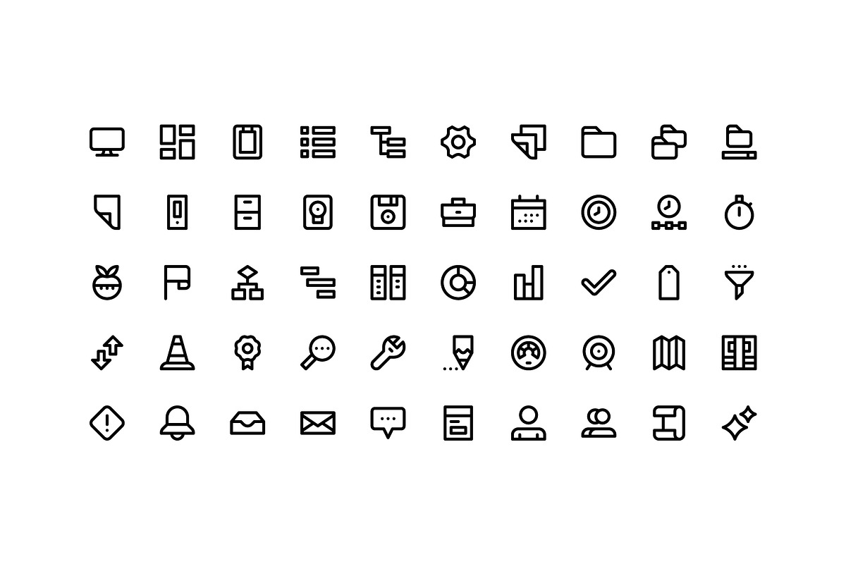 50 Productivity Micro Icons, an Outline Icon by Side Project (Photo 2 of 5)