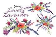 Watercolor lavender clip art, an Illustration by SandraGraphicDesign (Thumbnail 2 of 5)