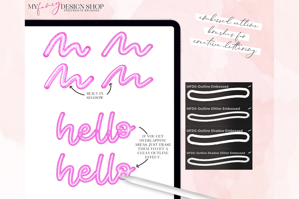 Embossed Texture Procreate Brushes, a Brush Add-On by My Fancy Design Shop (Photo 4 of 9)