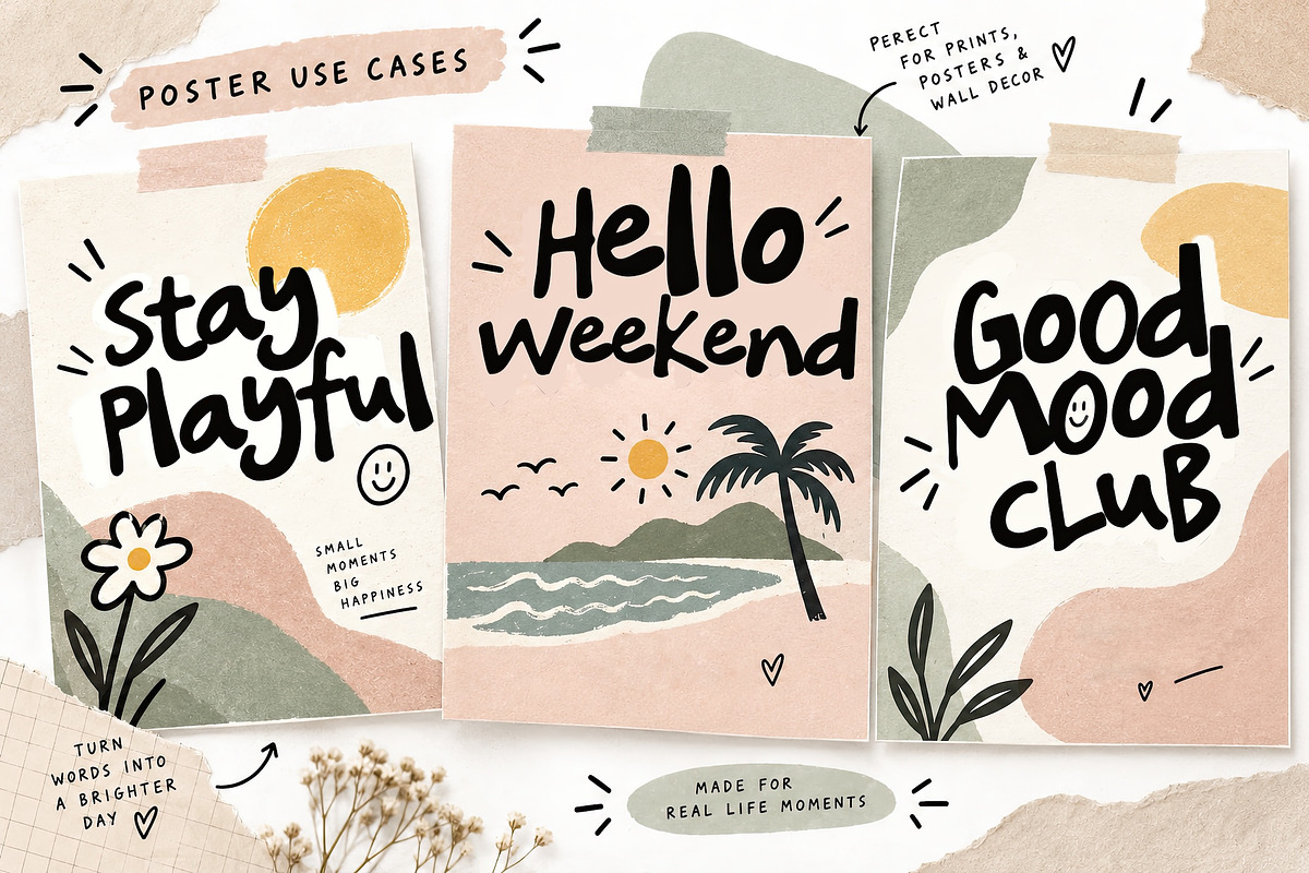 WIGGLUMP - Playful Display Font, a Handwritten Font by Ckybe's Corner (Photo 6 of 9)