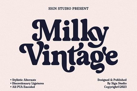 Milky Vintage, a Serif Font by Sign Studio