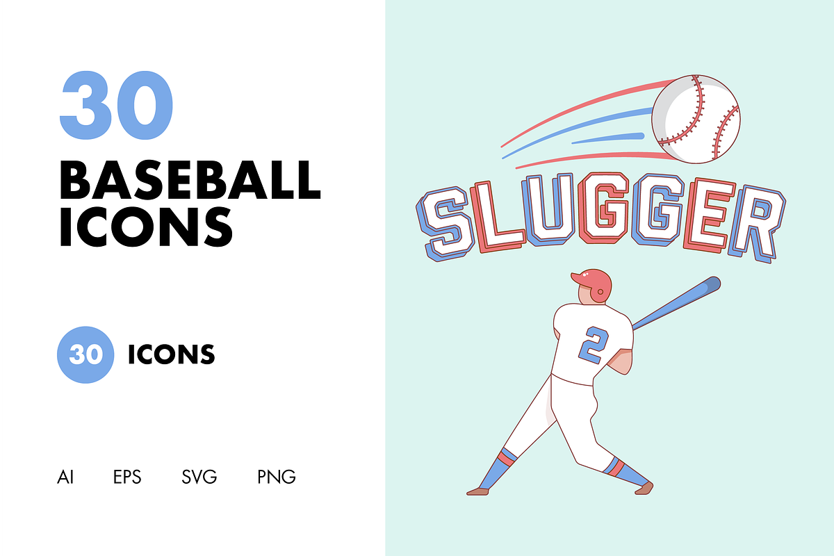 30 Baseball Icons, an Illustration by Hello Mister Frank (Photo 1 of 7)