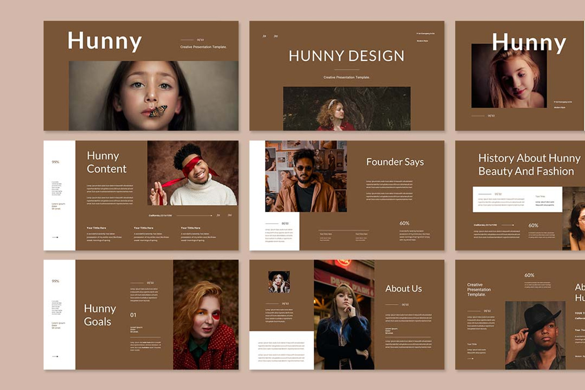 Hunny Creative Presentation Template, a Presentation Template by Analogous Temp (Photo 2 of 5)
