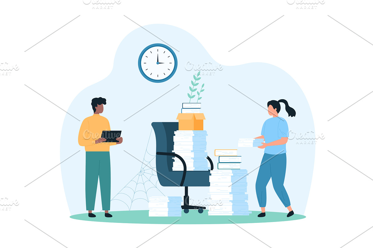 Shortage office staff & hiring, a Person Illustration by Flashvector