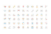 200 Sports Colored Line Icons, an Outline Icon by Creative Stall (Thumbnail 2 of 4)