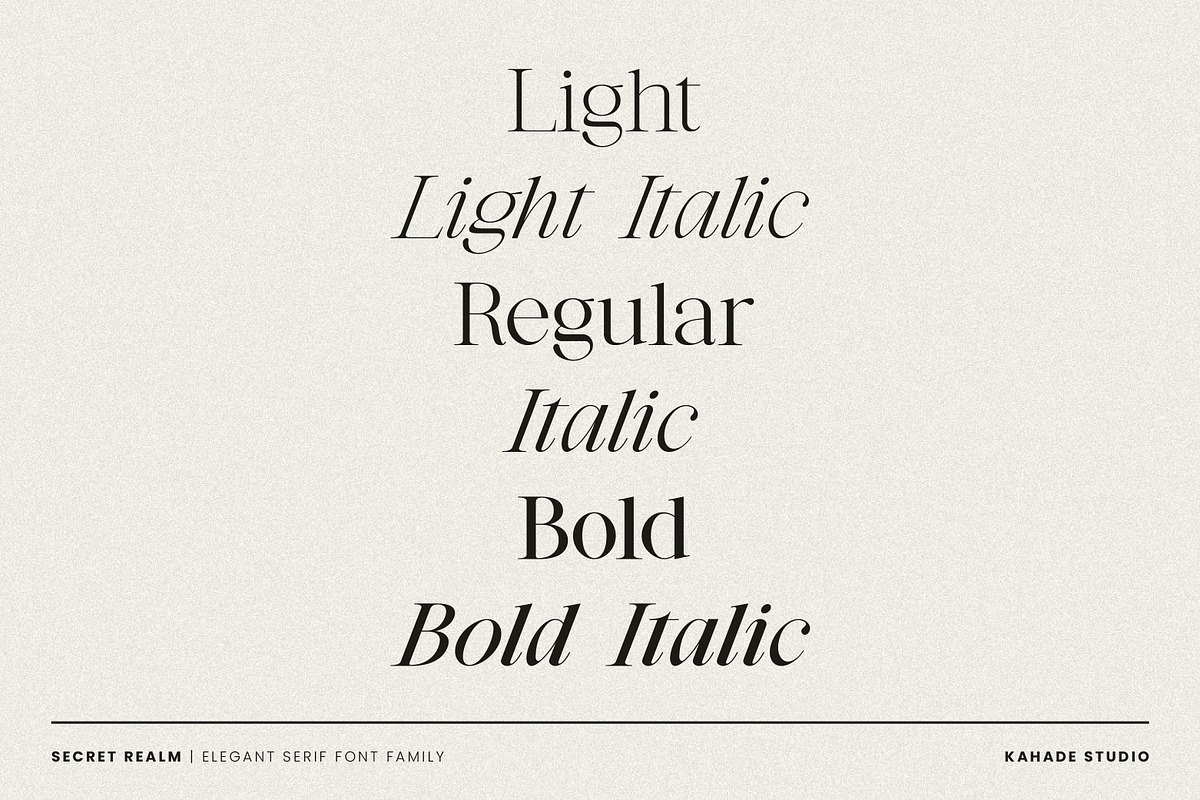 Secret Realm - Editorial Serif Font, a Serif Font by Kahade Studio (Photo 3 of 16)