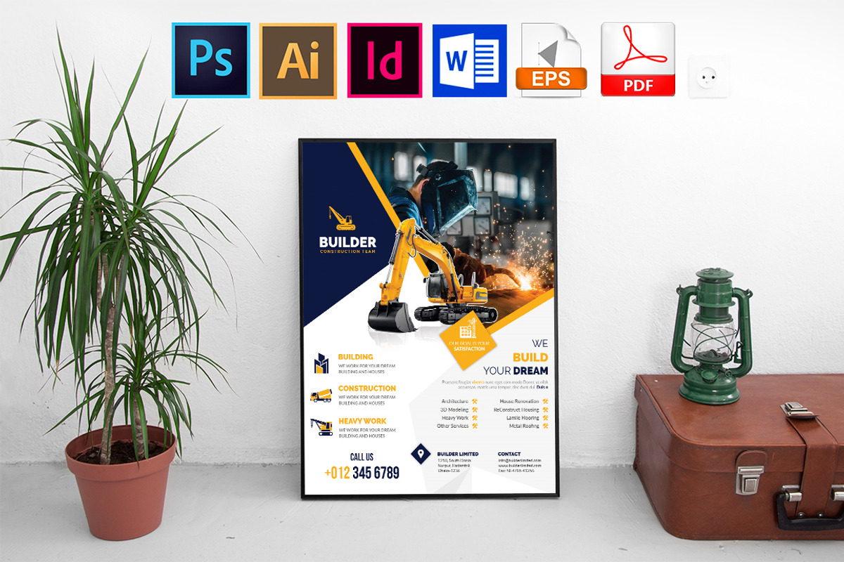 10 Construction Poster Bundle, a Flyer Template by Imagine Design Studio (Photo 3 of 12)