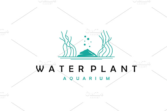 Aquarium logo seaweed underwater preview 2
