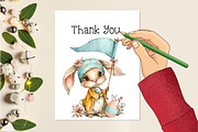 Whimsical Easter Cute Bunny Clipart, an Illustration by Creative Art (Thumbnail 3 of 8)
