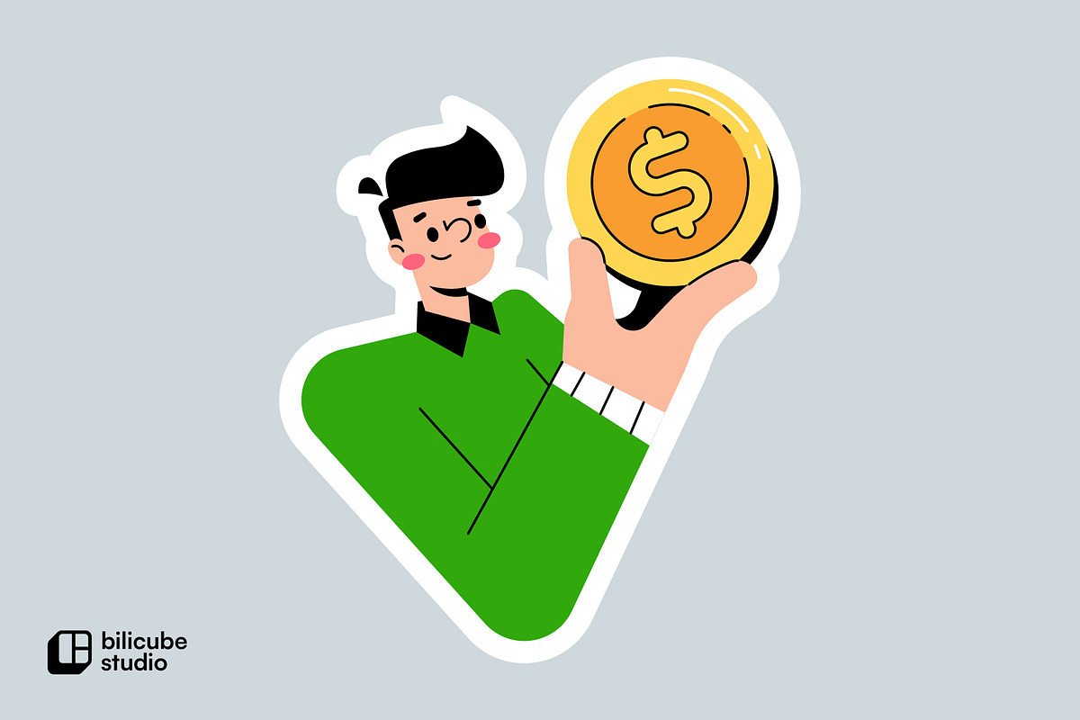 Earn Money Vector Illustration, a Finance Illustration by Bilicube Studio (Photo 2 of 3)