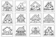 Kawaii Simple House Coloring Pages, a Print Template by Lamia Emad (Thumbnail 2 of 3)