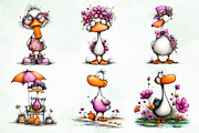 Whimsical Summer Goose Clipart, an Animal Illustration by Creative Art (Thumbnail 2 of 8)