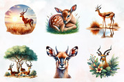 Antelope Watercolor Clipart, an Animal Illustration by RobertsArt (Thumbnail 3 of 4)