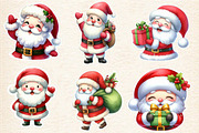 Christmas Santa Claus Sticker Clipar, an Illustration by Designworld (Thumbnail 3 of 5)