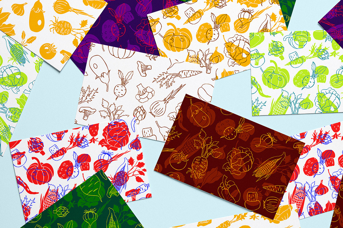 Vegetables patterns, a Pattern Graphic by Hellgram (Photo 4 of 8)