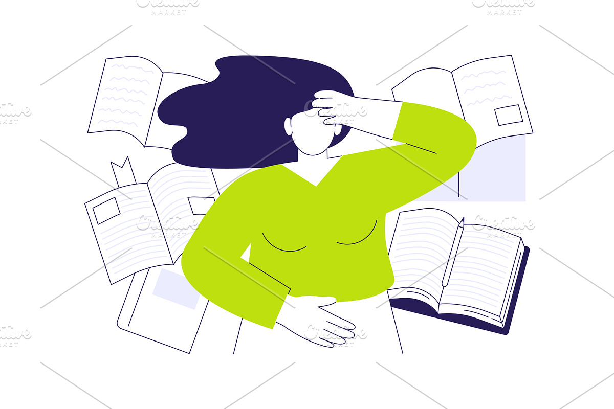 Worries before exams isolated, an Education Illustration by Visual Generation