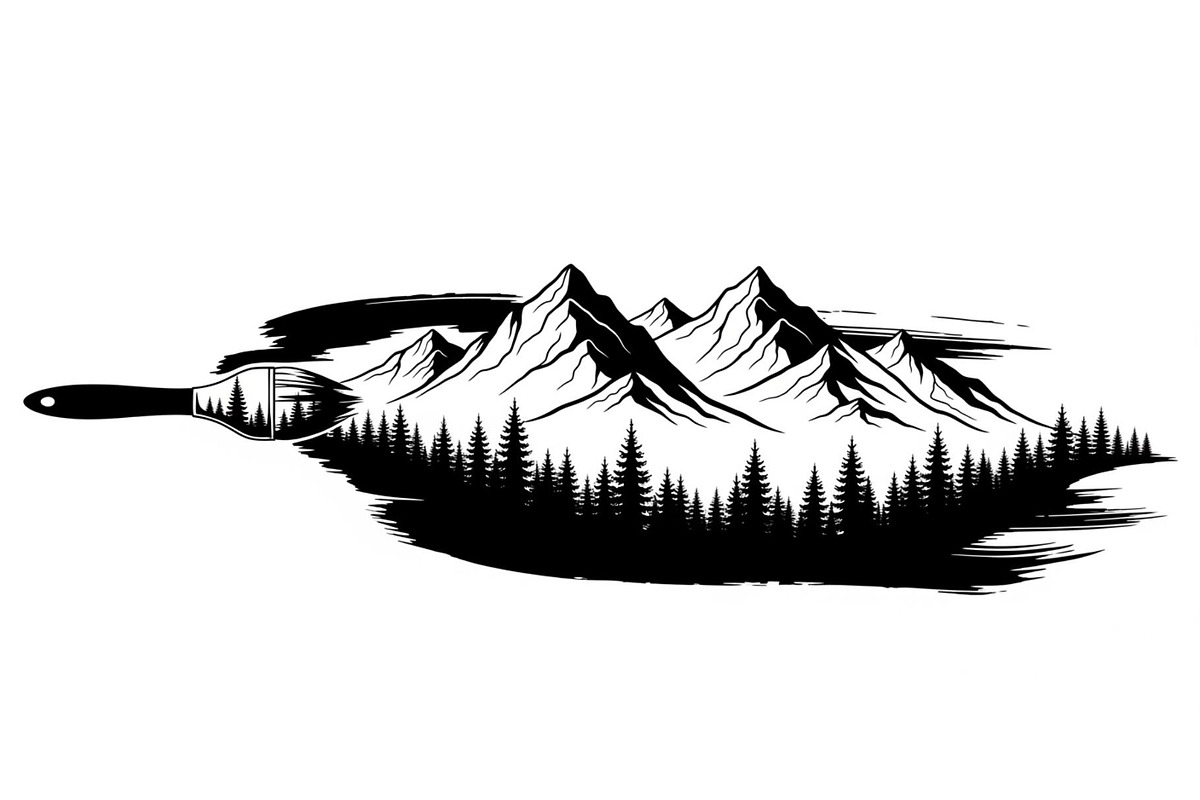 Nature Landscape Paintbrush Design B, an Illustration by Designs_River (Photo 31 of 31)