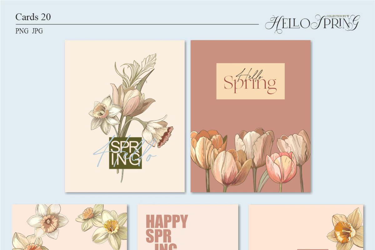 Hello Spring(Vintage Set), a Seasonal Illustration by Collection by VY (Photo 8 of 13)