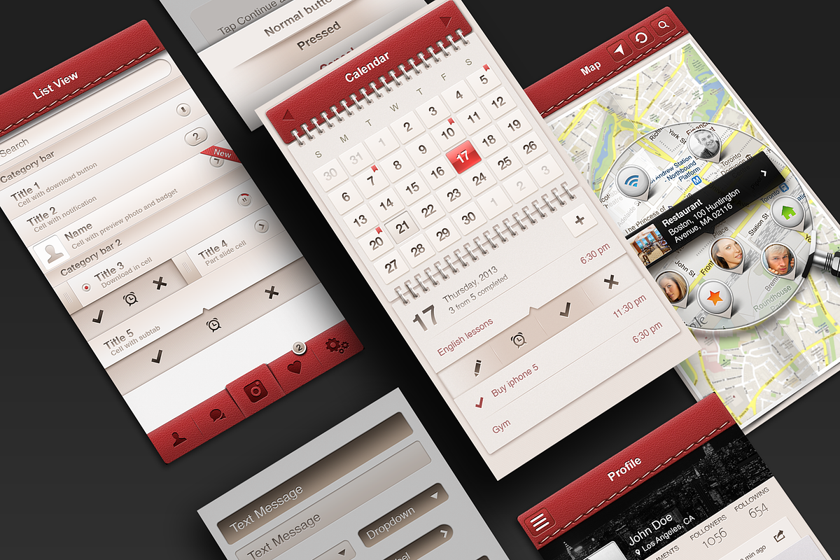 iOS UI Sets 4 Colors, an iPhone Mockup by Yuriy Kondratkov (Photo 4 of 5)