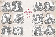 12 Zodiac Girl Hand Drawn Collection, a Healthcare Illustration by ennona_art (Thumbnail 8 of 13)