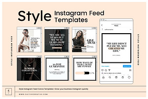 Style Instagram Feed Templates, a Social Media Template by Cultive Creative