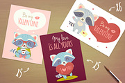 St. Valentine's Day Raccoon Set, an Animal Illustration by SunnyWS (Thumbnail 4 of 8)