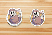 Retro Cartoon Cute Hijab Girl Waving, an Object Graphic by Judsart (Thumbnail 3 of 3)