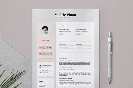 Resume Template 3 page / Valérie