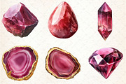 Burgundy Crystals and Gems Clipart, an Illustration by Rose Art (Thumbnail 3 of 4)