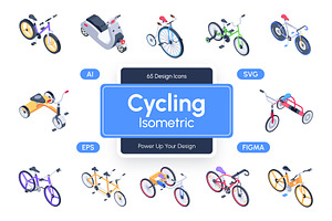 Cycling Isometric Icons, a Duotone Icon by Vectors Market