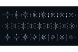 Silver snowflake borders, winter, an Object Illustration by art PVP - market