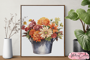 Floral Pumpkins Collection Clipart