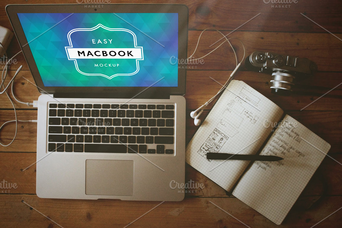 Mockup Macbook Pro 4, an iPad Mockup by Design Bits (Photo 1 of 4)