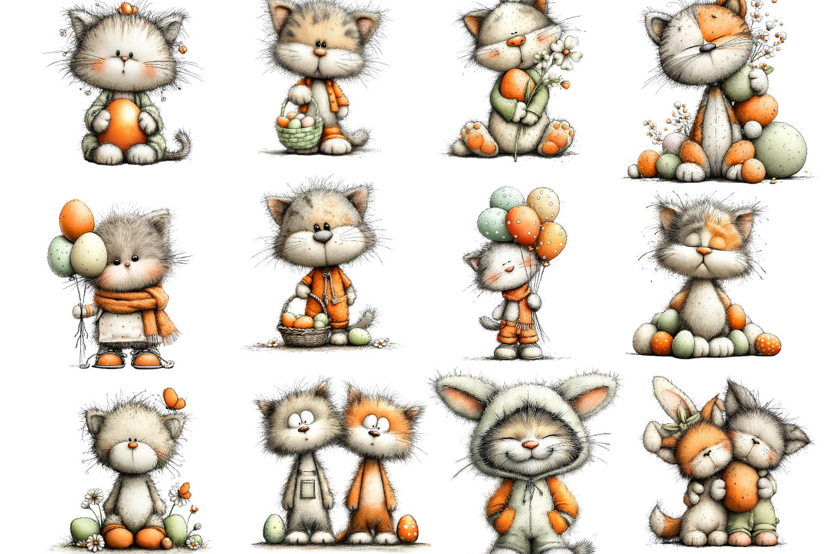 Whimsical Easter Animals Clipart, an Illustration by Designking (Photo 3 of 5)