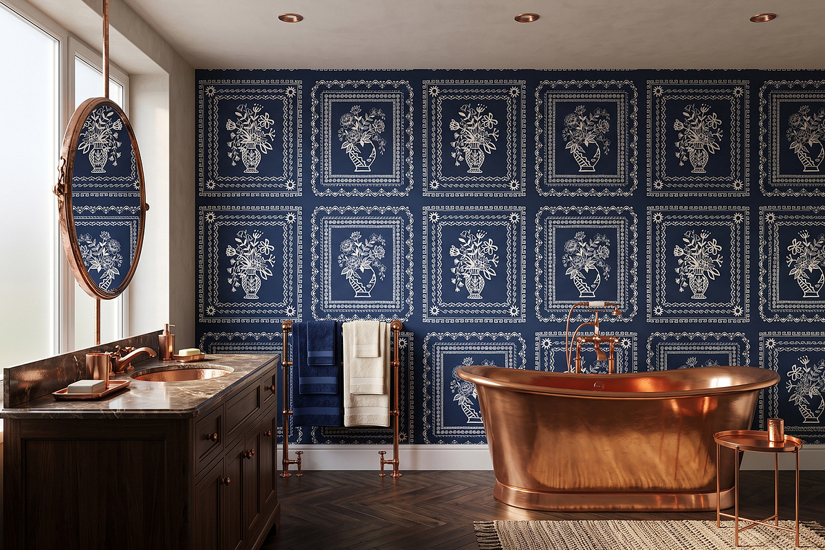 Seamless Blue Porcelain Pattern, a Pattern Graphic by Talip Memis (Photo 11 of 12)