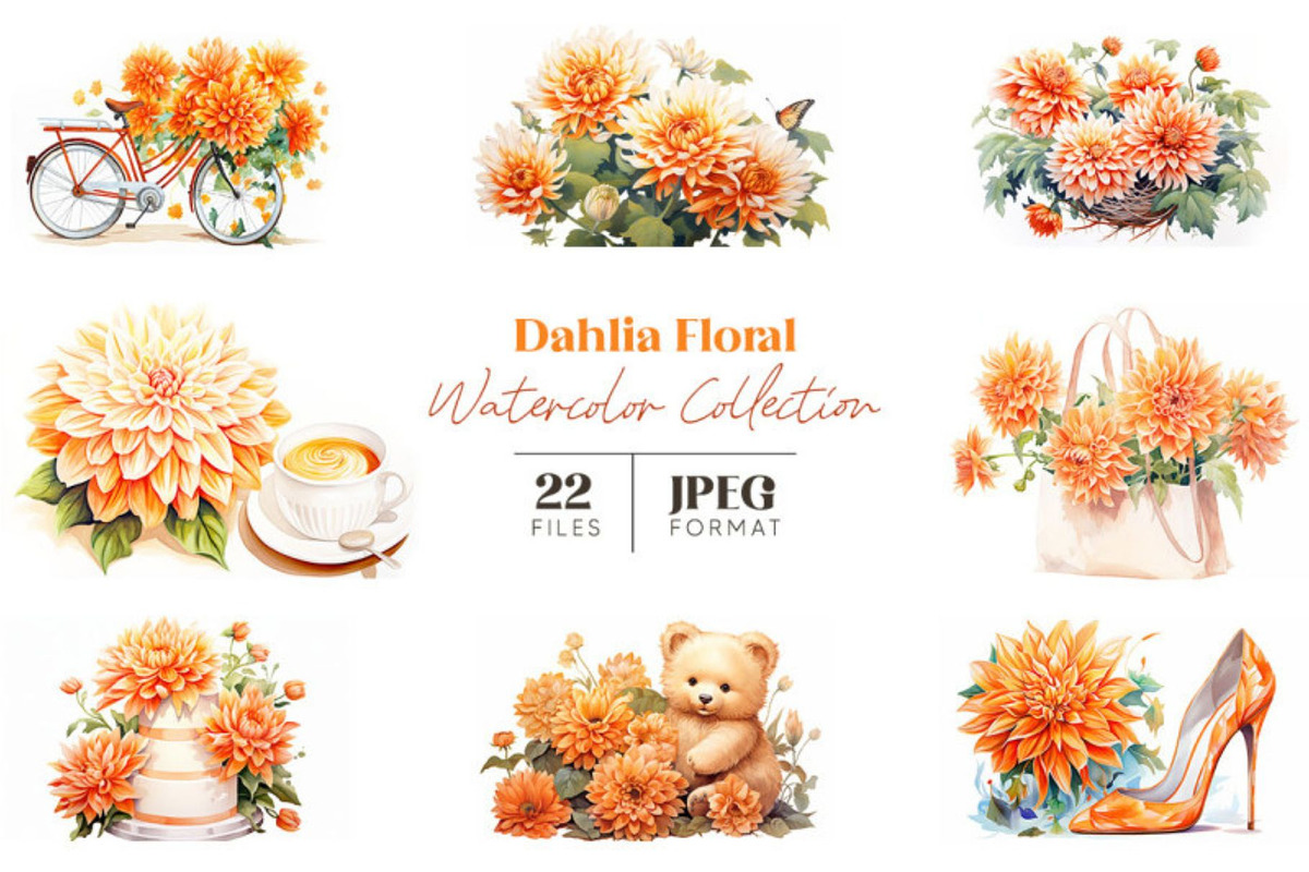 Dahlia Floral, a Seasonal Illustration by artsy-fartsy (Photo 1 of 6)