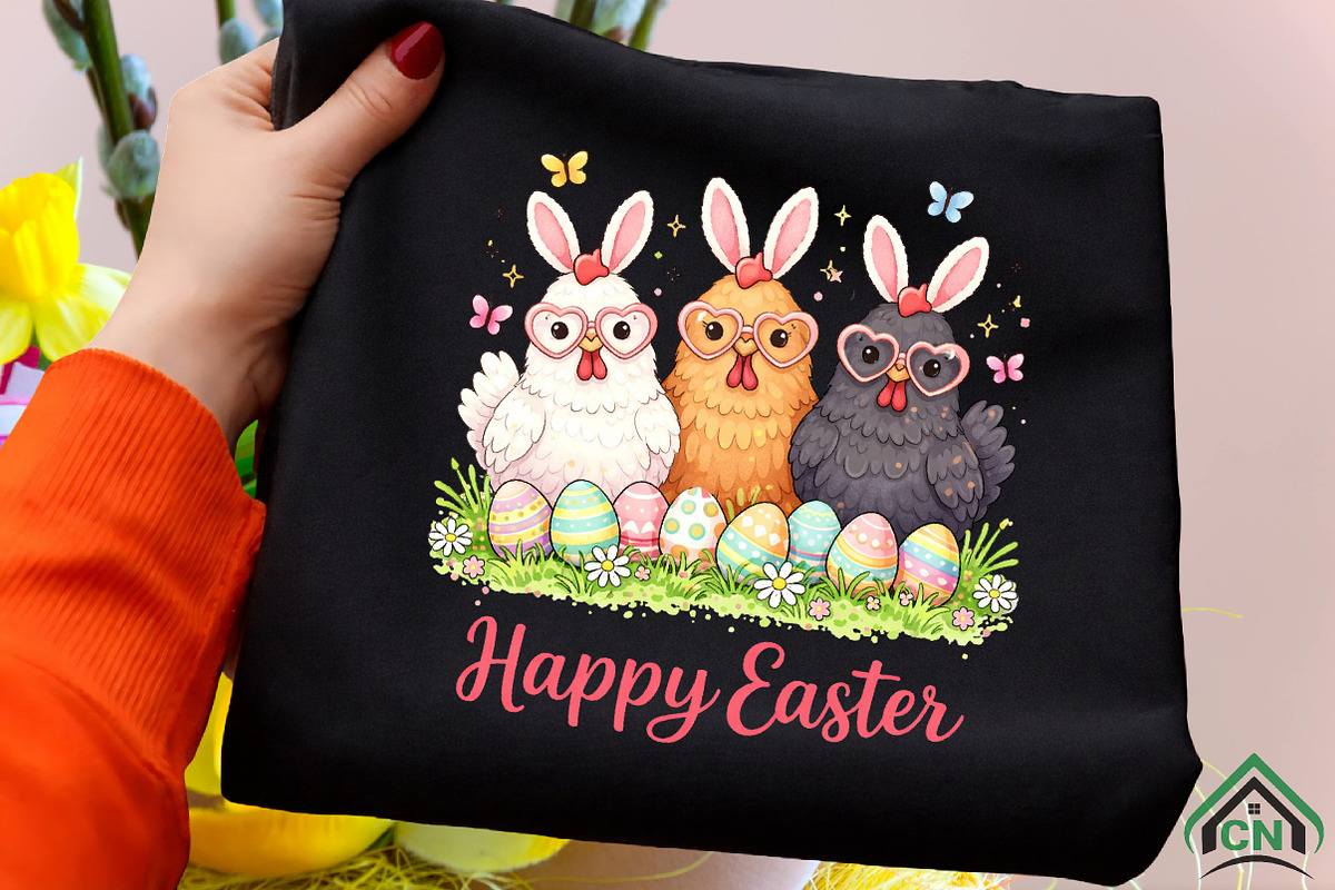 Happy Easter Day Chicken PNG, an Illustration by Craft Nest (Photo 5 of 6)