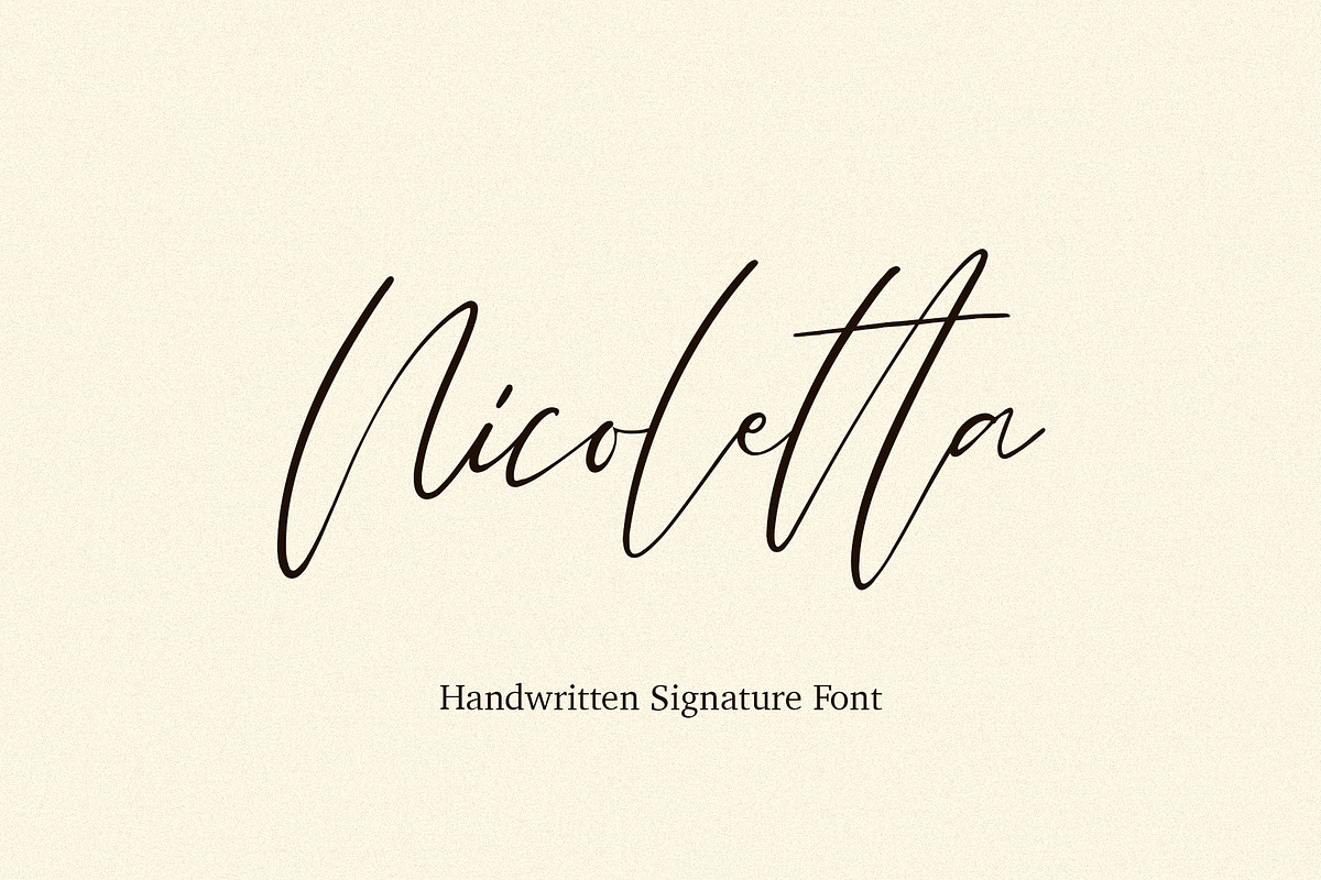 Nicoletta handwritten signature font, a Handwritten Font by BilberryCreates (Photo 1 of 11)