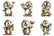 Cute Penguins Valentine Clipart, an Illustration by CraftArtStudio (Thumbnail 4 of 6)
